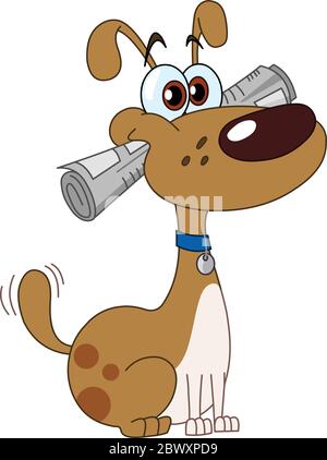 Cane con quotidiano Illustrazione Vettoriale