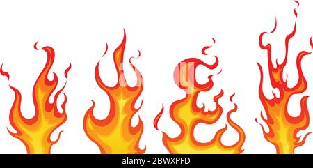 Serie di fiamme vettoriali Illustrazione Vettoriale
