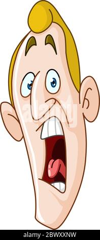 Uomo che urla o che urla Illustrazione Vettoriale