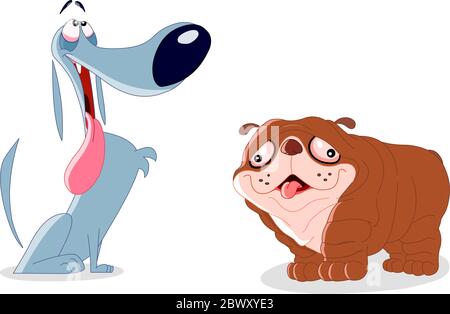 Due cani Silly Illustrazione Vettoriale