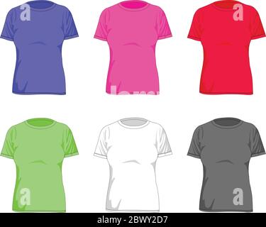Set di t-shirt da donna Illustrazione Vettoriale