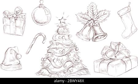 Vettore Natale doodles Illustrazione Vettoriale