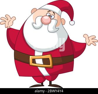 Divertente Babbo Natale alzando le braccia Illustrazione Vettoriale
