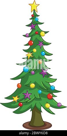 Cartoon albero di Natale Illustrazione Vettoriale