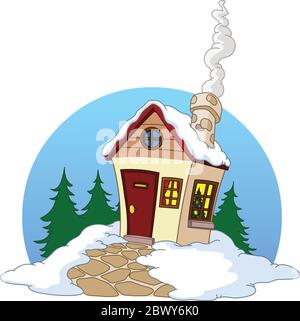 Casa di inverno Illustrazione Vettoriale