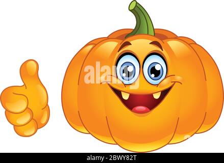 Zucca sorridente che mostra il pollice in su Illustrazione Vettoriale