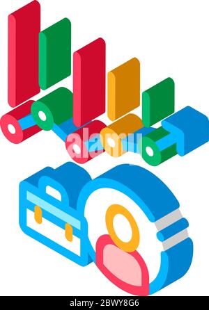 Diagramma grafico Avatar e caso lavoro vettore di caccia Illustrazione Vettoriale