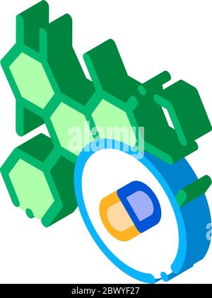 Effetto dei farmaci sui supplementi del corpo immagine vettoriale con icona isometrica Illustrazione Vettoriale