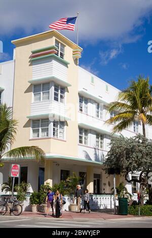 Hotel in stile Art Deco su South Beach, City of Miami Beach, Florida, USA Foto Stock