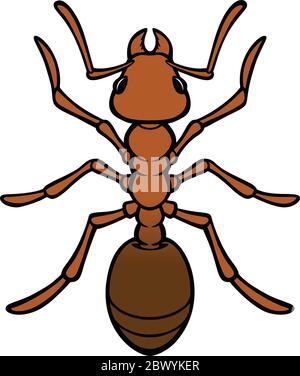 ANT - un'illustrazione cartoon di un ANT. Illustrazione Vettoriale
