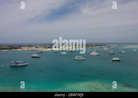 Vista aerea sull'isola delle Maldive. Maldive Foto Stock
