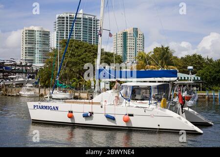 Cena Key Marina a Coconut Grove, Miami, Florida, USA Foto Stock