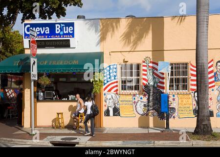 Cafe a Little Havana, Miami, Florida, Stati Uniti Foto Stock