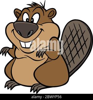 Beaver- un'illustrazione di un castoro. Illustrazione Vettoriale