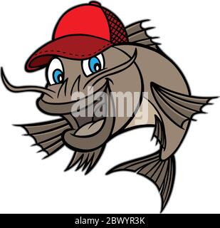 Catfish Mascot- un'illustrazione di una mascotte di Catfish. Illustrazione Vettoriale