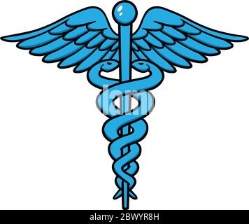 Caduceo- un'illustrazione di un Caduceo. Illustrazione Vettoriale