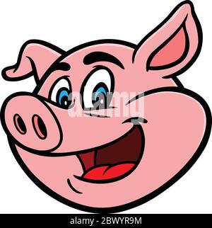 Cartoon Pig- un'illustrazione di un cartoon Pig. Illustrazione Vettoriale