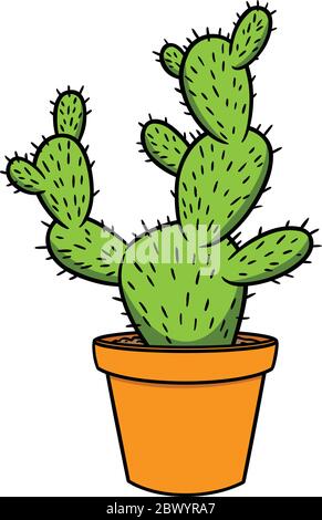 Cactus in Pot- un'illustrazione di un Cactus in un Pot. Illustrazione Vettoriale