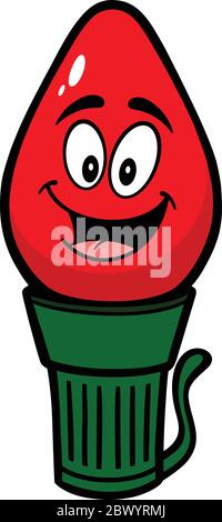 Mascotte di luce di Natale - UN Cartoon Illustrazione di una mascotte di luce di Natale. Illustrazione Vettoriale