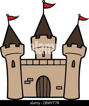 Castello - un'illustrazione di un castello. Illustrazione Vettoriale