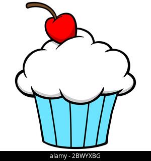Cupcake- un'illustrazione di una Cupcake. Illustrazione Vettoriale