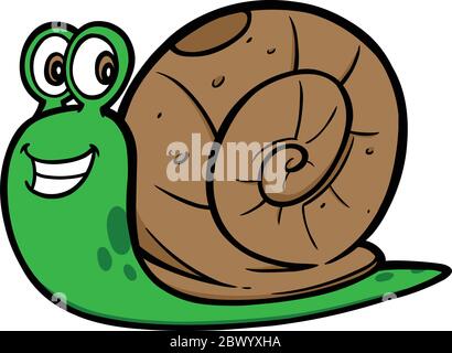 Lumaca da giardino - un Cartoon Illustrazione di una lumaca da giardino. Illustrazione Vettoriale