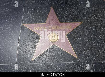 Hollywood, California, USA 2 giugno 2020 UNA visione generale dell'atmosfera di David Carradine Star sulla Hollywood Walk of Fame il 2 giugno 2020 a Hollywood, California, USA. Foto di Barry King/Alamy Stock foto Foto Stock