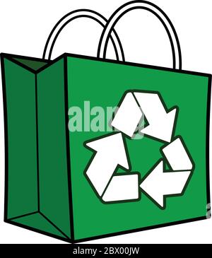 Green Recycle Bag - un'illustrazione cartoon di un Green Recycle Bag. Illustrazione Vettoriale