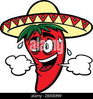 Peperoncino caldo - un'illustrazione del cartone animato di un peperoncino caldo. Illustrazione Vettoriale