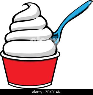 Icona gelato - un fumetto che raffigura un'icona gelato. Illustrazione Vettoriale