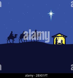 Presepe - un'illustrazione della Presepe. Illustrazione Vettoriale