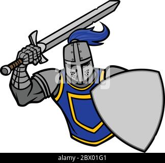 Attacco di cavaliere - un'illustrazione di un attacco di cavaliere. Illustrazione Vettoriale