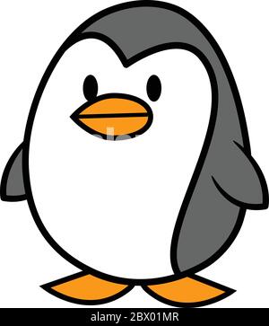 Kawaii Penguin- un'illustrazione di un pinguino di Kawaii. Illustrazione Vettoriale