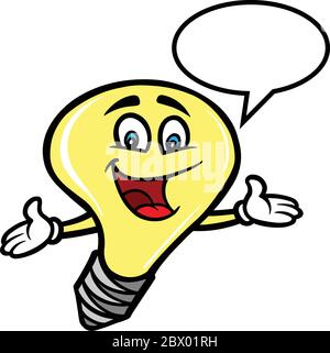 Lampada Mascot- UN Cartoon Illustrazione di una Mascot lampada. Illustrazione Vettoriale