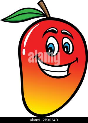 Mango Cartoon- un'illustrazione di un Mango. Illustrazione Vettoriale