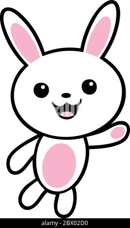 Kawaii Rabbit- un'illustrazione di un personaggio di Kawaii Rabbit. Illustrazione Vettoriale