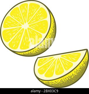 Fette di limone - un'illustrazione del cartone animato delle fette di limone. Illustrazione Vettoriale