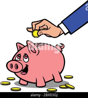 Piggy Bank- un'illustrazione di una banca di Piggy. Illustrazione Vettoriale