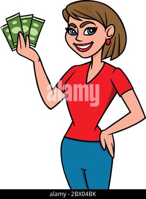 Mamma di risparmio di denaro - un Cartoon illustrazione di una mamma di risparmio di denaro. Illustrazione Vettoriale