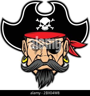 Mascot pirata - un'illustrazione di una Mascotte pirata. Illustrazione Vettoriale