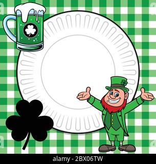 Festa di San Patrizio - un'illustrazione di un invito di festa di San Patrizio. Illustrazione Vettoriale