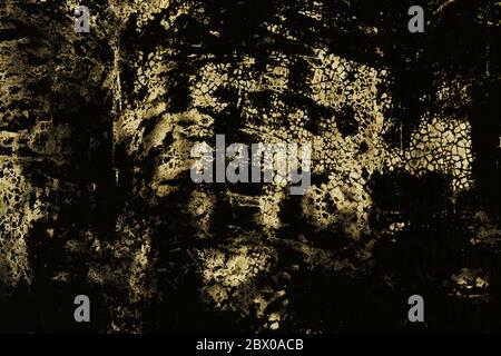 Sfondo scuro grunge di consistenza dorata Foto Stock