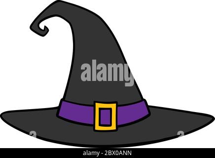 Cappello di strega- un'illustrazione di un cappello di strega. Illustrazione Vettoriale