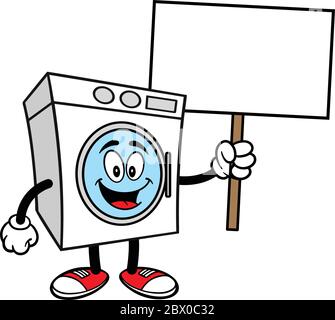 Rondella con segno - un'illustrazione di un cartone di una rondella con un segno. Illustrazione Vettoriale