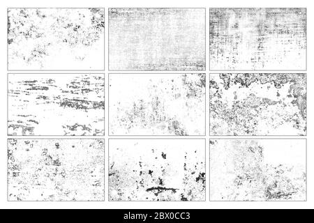 Collezione di grunge texture. Astratto in bianco e nero. Foto Stock