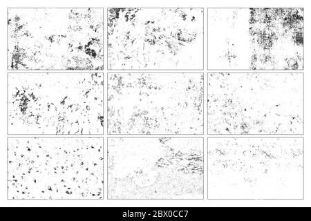 Collezione di grunge texture. Astratto in bianco e nero. Foto Stock