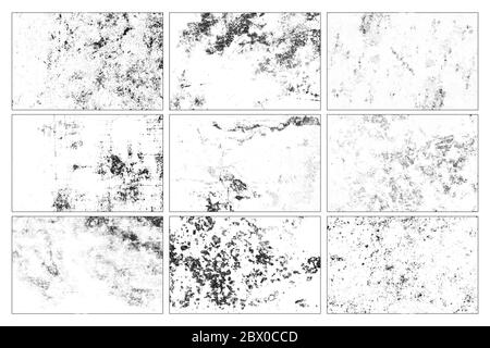 Collezione di grunge texture. Astratto in bianco e nero. Foto Stock