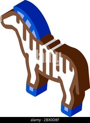 Illustrazione vettoriale dell'icona isometrica Zebra Illustrazione Vettoriale