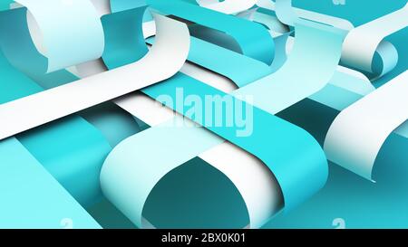 rappresentazione 3d astratta su sfondo blu Foto Stock