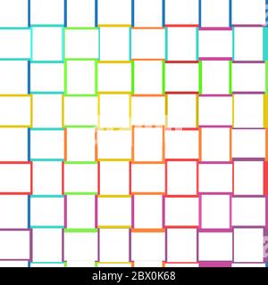 BRILLANTE MOTIVO GEOMETRICO ESTIVO. MOTIVO QUADRATO. Blu, rosa. Colori di tendenza. Illustrazione vettoriale senza giunture Illustrazione Vettoriale